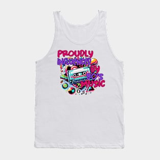 Electrifying 80s Beat: Cassette Tape & Neon Splendor Tank Top